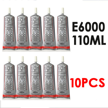 10pcs 110ml Industrial Liquid E6000 Strong Adhesive for DIY Diamond Canvas Metal Fabric Crystal Glass Transparent Natural Curing