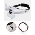 Headband Magnifier Multi-functional Loupe Led Head Mounted Magnifying Glass With 5 Replaceable Lenses Watchmaker Repair Tool