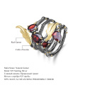GEM'S BALLET 2.75Ct Natural Red Garnet Gemstone Finger Ring 925 Sterling Sliver Vintage Gothic Rings For Women Fine Jewelry