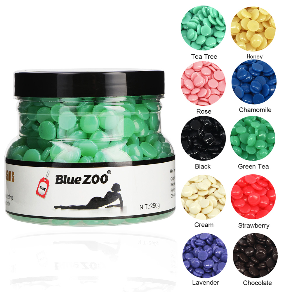 Blue Zoo 250g Hard Wax Beans 10 Flavor Depilatory Waxing Pellet Body Bikini Arm Leg Hair Removal Epilator Brazilian Wax Beans