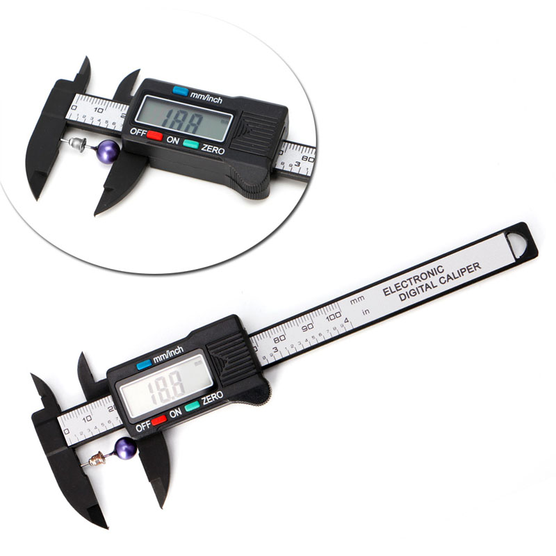 New 100mm LCD Digital Electronic Carbon Fiber Vernier Caliper Gauge Micrometer Measuring Stone Bead Gem Jewelry Tool