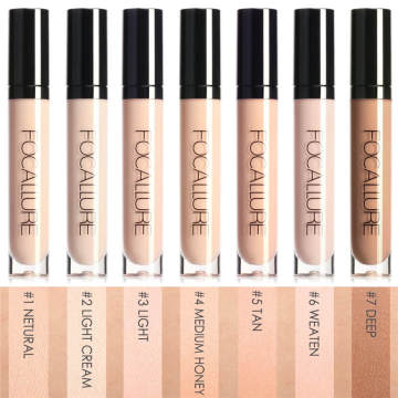 FOCALLURE Eye Concealer & Base 7 Colors Full Coverage Suit for All Color Skin Face/Eye Makeup Liquid Concealer