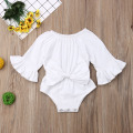 2019 Baby Summer Clothing Newborn Infant Baby Girl Bowknot Bodysuits Clothes Flare Long Sleeve Jumpsuit Bow Outfit Playsuits