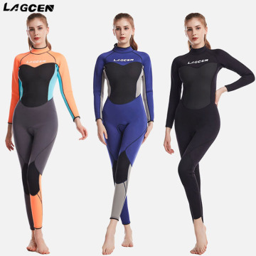 LAGCEN 2.5mm Neoprene Wetsuit Women Long sleeve Diving suit Demale Surfing Snorkeling Scuba Spearfishing Winter thermal Swimsuit