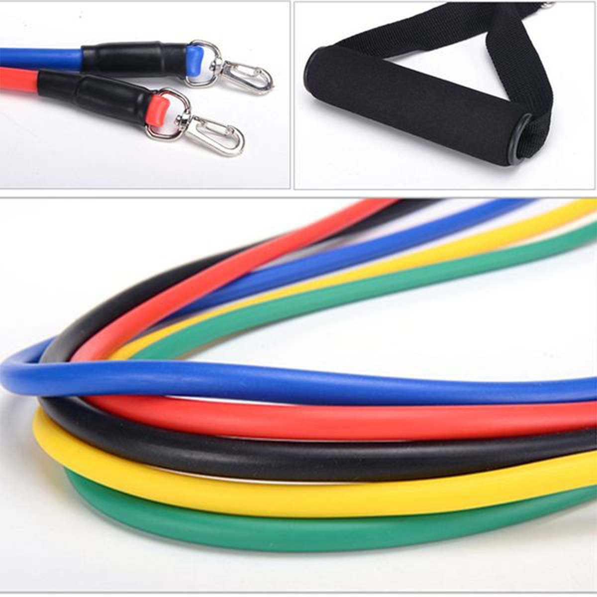 New Resistance Bands Set 11Pcs Exercise Fitness Yoga Band Rubber Loop Tube Bands Gym Fitness Exercise Pilates Yoga Brick