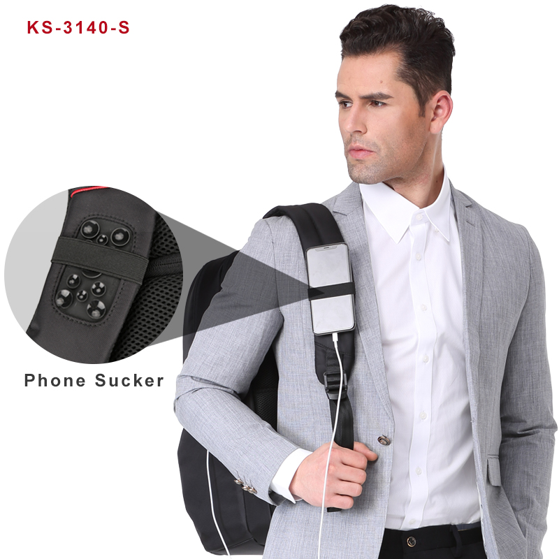 Kingsons USB Charge Anti Theft Backpacks Men Travel Waterproof School Bags College Teenager Male 13/15/17 inches Laptop Backpack