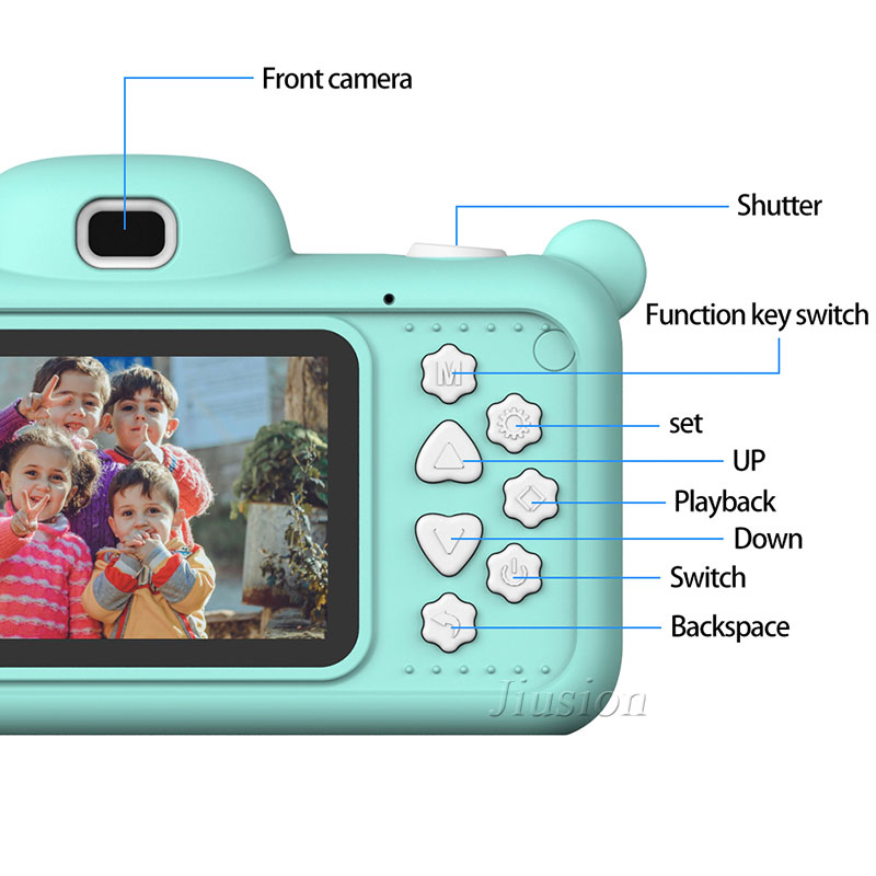 Kid Camera 24MP Dual Lens 2.4'' Full HD 1080P Digital Video Photo Recorder Vlogging Camcorder Mini Children Camara Baby Toy Gift