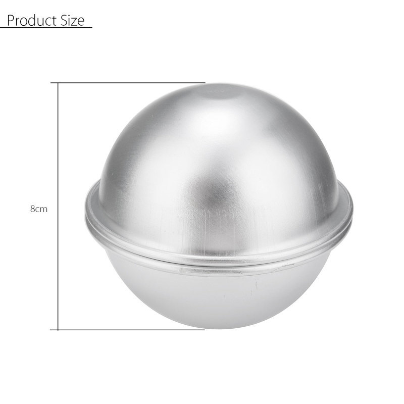 8cm 3D Bath Bomb Mold Mould Aluminum Alloy Ball Sphere Shape Bath Salt Bomb Handmade DIY Salt Making Tools Accessories