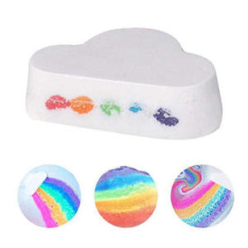 1 Rainbow Soap Cloud Salt Natural Skin Care Cleaning Body Skin Bubble Bath Bombs Multicolor