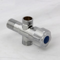 Male G1/2" Brass Faucet T Adapter Chrome Plated Bathroom Shower Faucet Accessories Water Diverter 3 Way Filling Valve