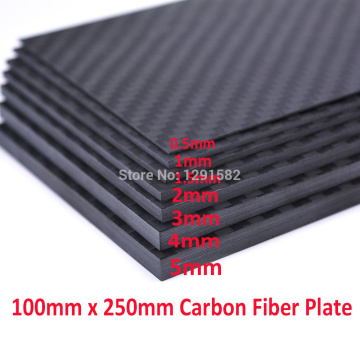 0.5-5MM 100mm X 250 mm 3K Matt Surface Carbon Plate Panel Sheets High Composite Hardness Material Carbon Fiber Board 100x250mm