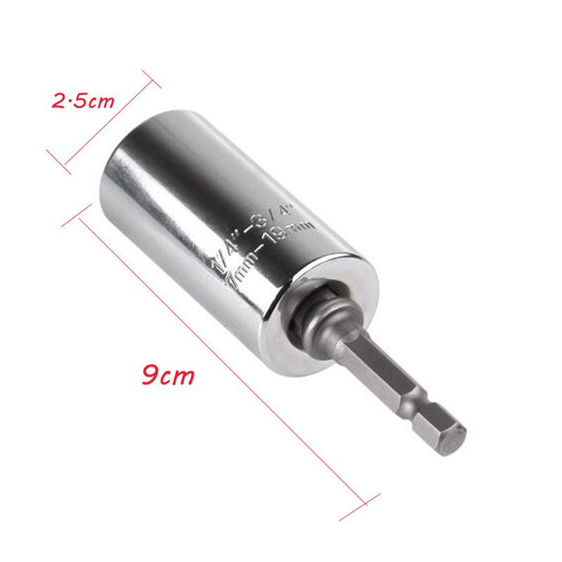 Torque Wrench Head Set Socket Sleeve 7-19mm Power Drill Ratchet Bushing Spanner Multifunction Hand Tools