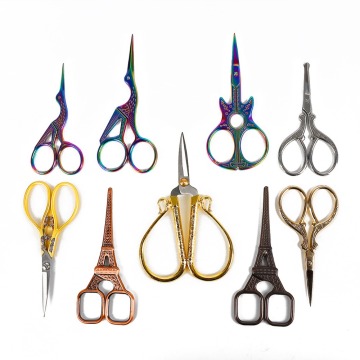 1Pcs Durable Stainless Steel Vintage Classic Embroidery Scissors Nail Art Stork Crane Bird Scissors Cutters Styling Tools