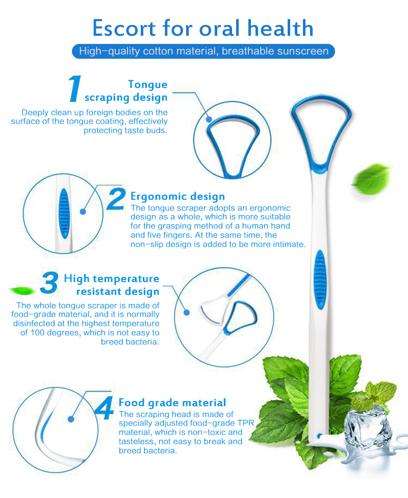 2020 New Tongue Brush Tongue Cleaner Scraper Oral Care Cleaning Toothbrush Brush Fresh Breath Coating Tongue Scraper
