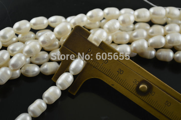 7~8mm Fresh Water Pearl Potato Rice Beads with veins on surface Fit DIY Fashion jewelry Necklace making