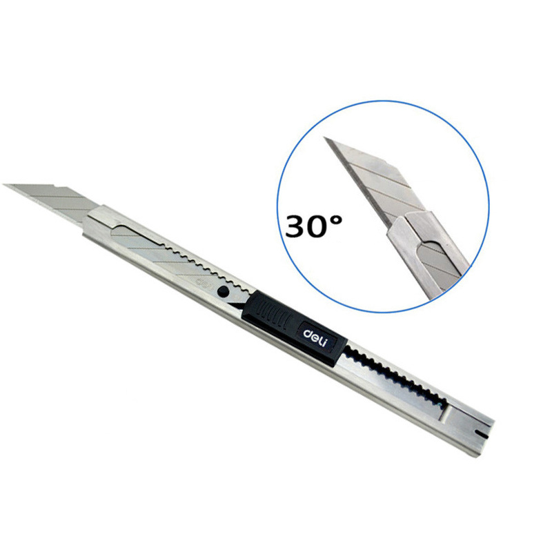 Deli 1pcs High Quality Alloy Steel Knife Durable Utility Knife For Carving Open Box Wallpaper Cutter Material Escolar Stationery