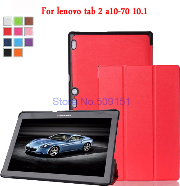 3 in 1 Litchi Pattern PU Leather Stand Cover Case For Lenovo Tab 2 A10-70 A10-70F A10-70L A10 70 Tablet PC +Screen Film+Stylus