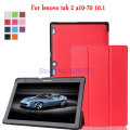 3 in 1 Litchi Pattern PU Leather Stand Cover Case For Lenovo Tab 2 A10-70 A10-70F A10-70L A10 70 Tablet PC +Screen Film+Stylus