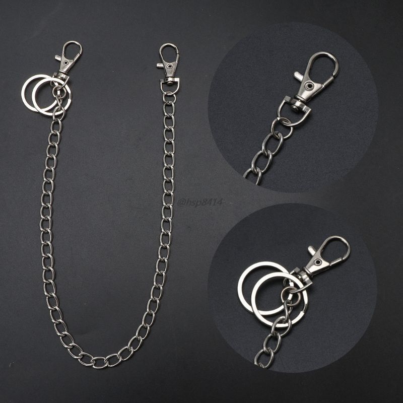 16" Punk Belt Wallet Chain Waist Pants Chain Pocket Chain with Keyring for Pants Belt Jeans Wallets Keys Jewerly Unisex