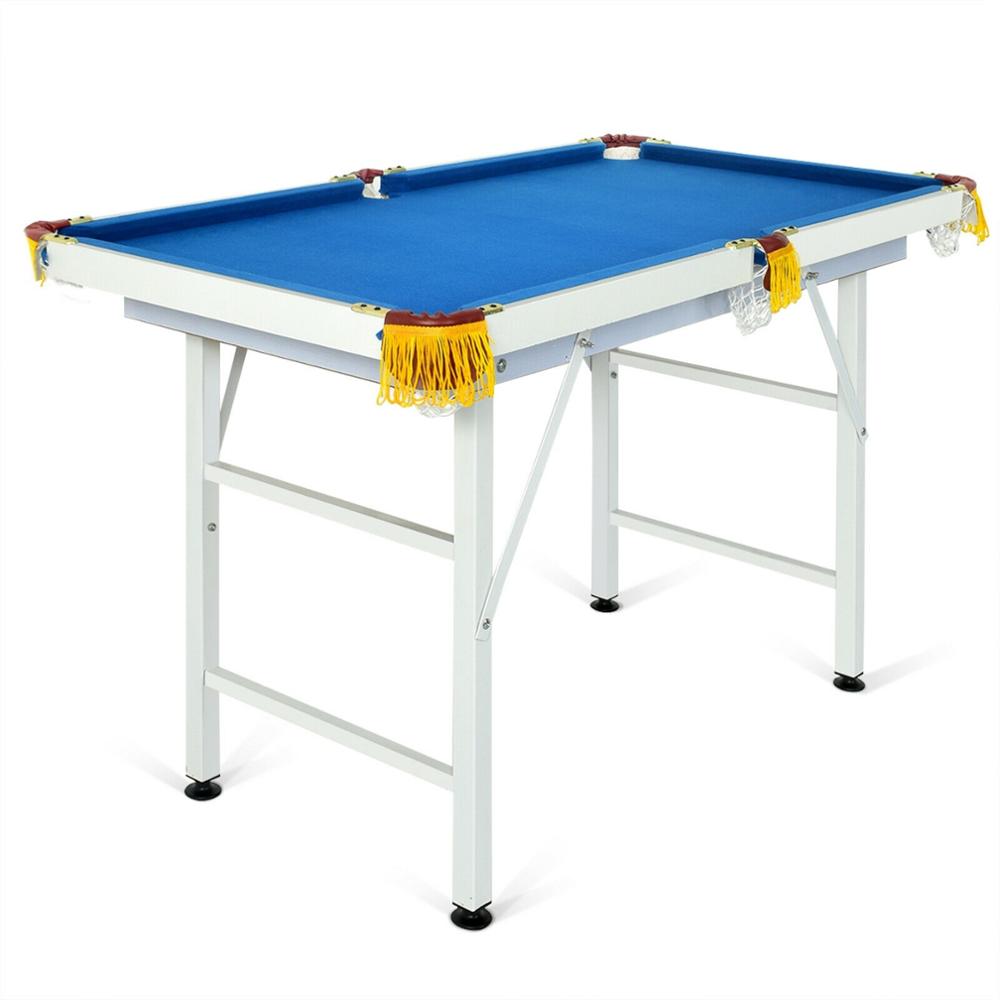GOPLUS 47" Folding Billiard Table Pool Game Table Includes Cues Snooker Tables Pool Table Game Pool Cue Stick Balls