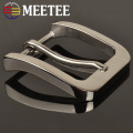 1/2/4pcs Meetee 40mm Stainless Steel Belt Buckle Men's Metal Pin Buckle Cowboy Buckle Jeans Accessory DIY Leather Craft Hardware