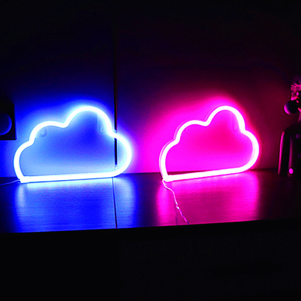 Cloud Neon Sign LED Neon Light Room Decor Bedside Night Light Battery Powered Bar Club Wall Decoration Christmas Gift Table Lamp