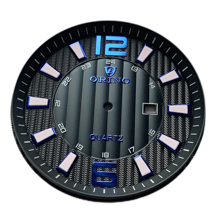Quartz watch dial in Stripes pattern