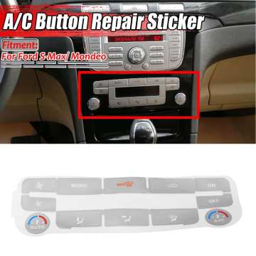 Silver Car Air Condition A/C Climate Control Button Repair Sticker Decal ForFord S-Max/ For Mondeo Car Stickers Fix Ugly Button