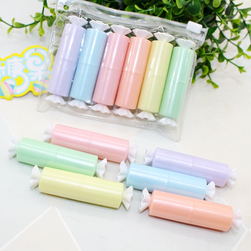 6 Pcs Mini Smile Egg Candy Banana Highlighter Pens Marker Pen Cute Stationery Material Escolar Papelaria Writing School Supplies