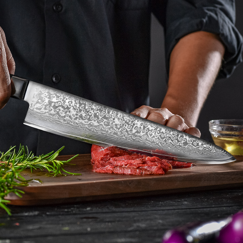 Cleaver Chef Knive 67 Layer Damascus Steel Slicing Kitchen Knife Utility Japanese Cutting Meat 10 Inch Knifes Cook Tools