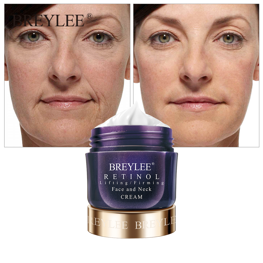 BREYLEE Retinol Firming Face Cream Lifting Neck Anti-Aging Removing Wrinkle Night Day Moisturizer Whitening Facial Skin Care 40g