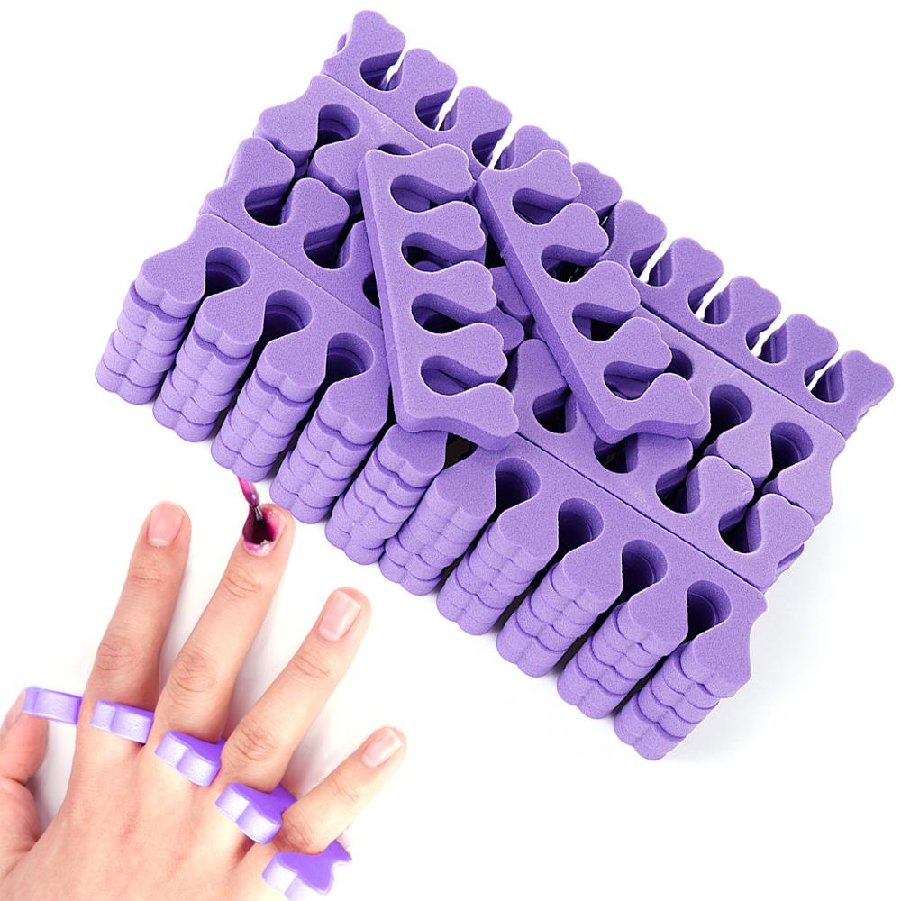 Monja 50/100pcs Pack Nail Art Toes Separators Fingers Random Color Soft Sponge UV Gel Polish Beauty Manicure Pedicure Tools