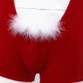 Mens One-piece Soft Velvet Christmas Lingerie Wide Straps Racer Back Leotard Bodysuit Wrestling Singlet Underwear with Bowtie