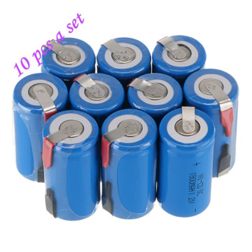 10Pcs SC Rechargeable NI-CD Battery Sub C SC Rechargeable Battery 1.2V 1800mAh NI-CD Batteries With PCB Electronic Accessories