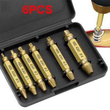 6pcs Damaged Screw Extractor Speed Out Drill Bits Removal Broken Bolt Remover