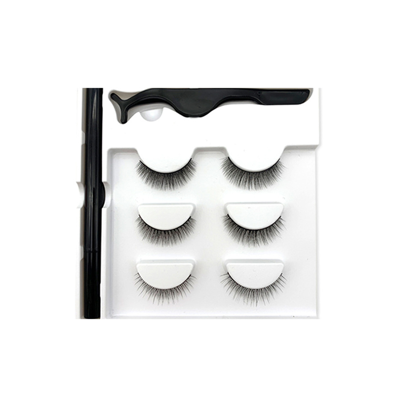 3 pairs 3D Magnetic Eyeliner Liquid False Eyelashes Set natural 3D false eyelashes fake lashes makeup kit Make up maquiagem