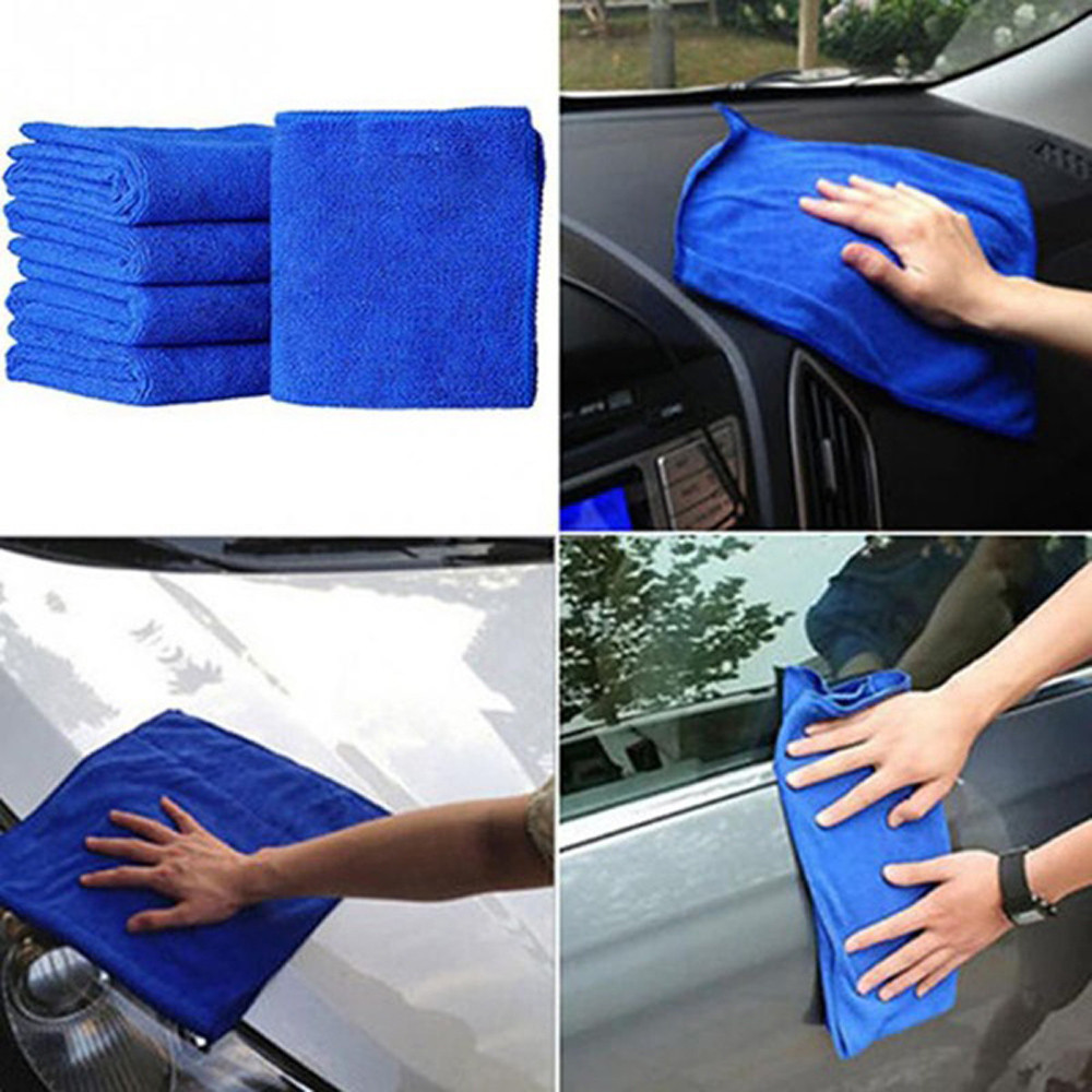 5Pcs Microfiber Towels Blue Absorbent Washing Cloth Car cleaning Microfiber Cleaning Towels #MY