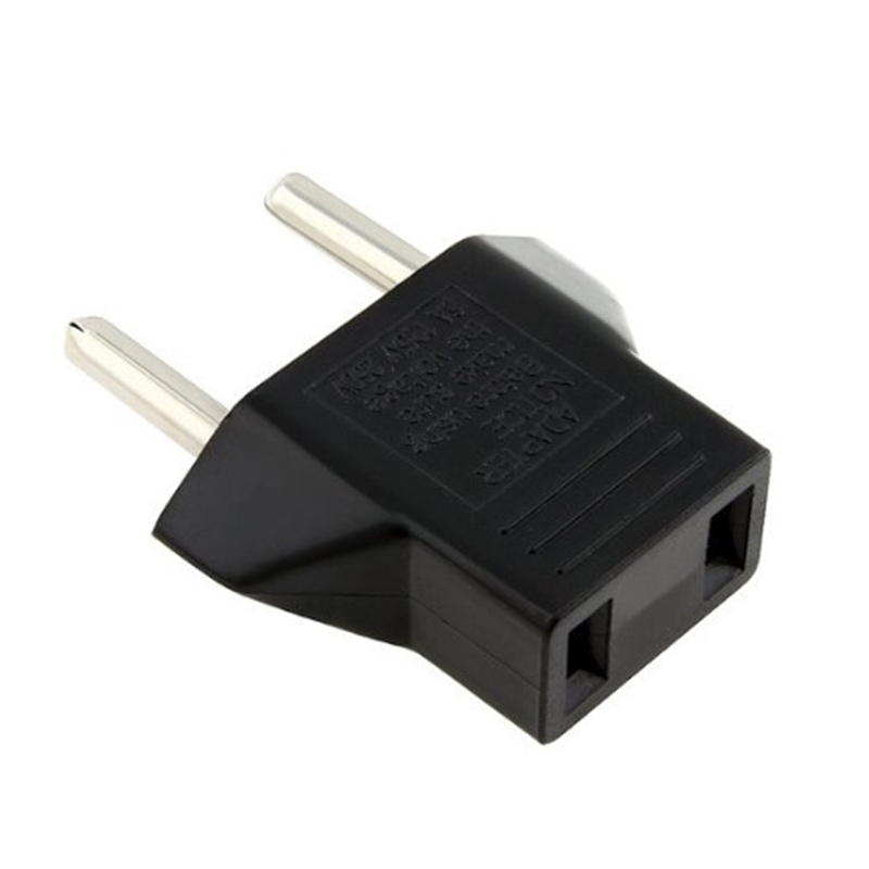 1PC EU to USA Plug Adapter Universal Charging Convertor Power Adapter Portable Travel Transform Power Socket Plug Adapter Black