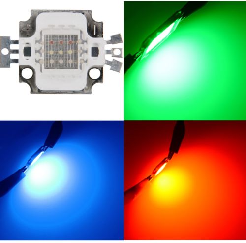 1PCS/Lot New 10W RGB High Power LED Module LIGHT Lamp Bulb SMD Chip DC 9-11V RED/GREEN/BLUE For floodlight Led Light