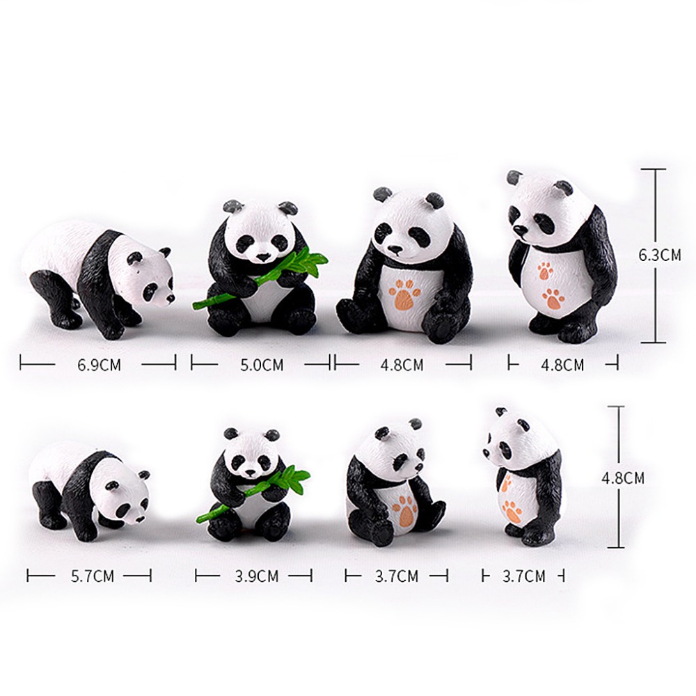 1 Pcs Miniature Resin Pandas Garden Plant Flower Pot Bonsai Dollhouse Decoration