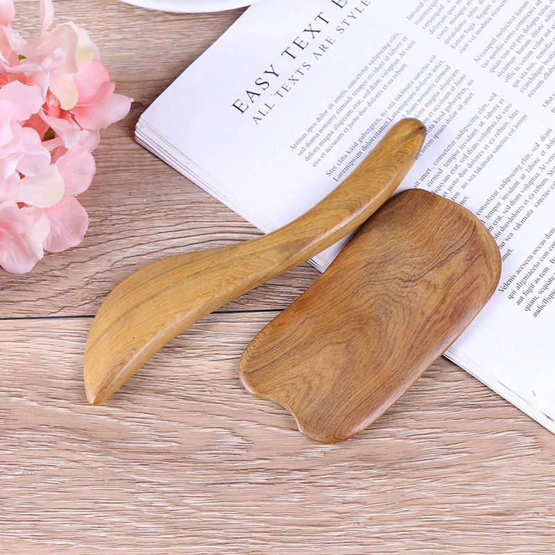 2pcs Body Care Massage Tool Sandalwood GuaSha Board Massage Scraper Guasha Plates Slimming Guasha For Body