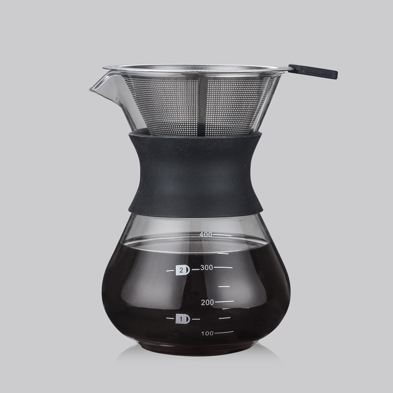 Pour Over Coffee Maker with Borosilicate Glass Manual Coffee Dripper Brewer DTT88