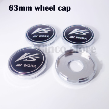 4PCS 63MM /61mm VS WORK LOGO Car Wheel Center Hub Caps Car Emblem Badge Logo Wheel Center Cap Label Car Styling Accessories