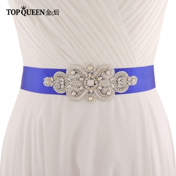 TOPQUEEN S372 Royal Medal Craft Wedding Belts Rhinestone Crystals Beaded New Bling Bridal Belt Wedding Accessories For party