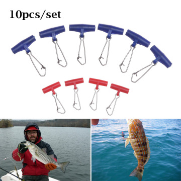 10pcs Plastic Head Swivel With Hooked Fishing Sinker Slip Clip Clear Snap Fishing Weight Slide for Braid Fishing Line S L