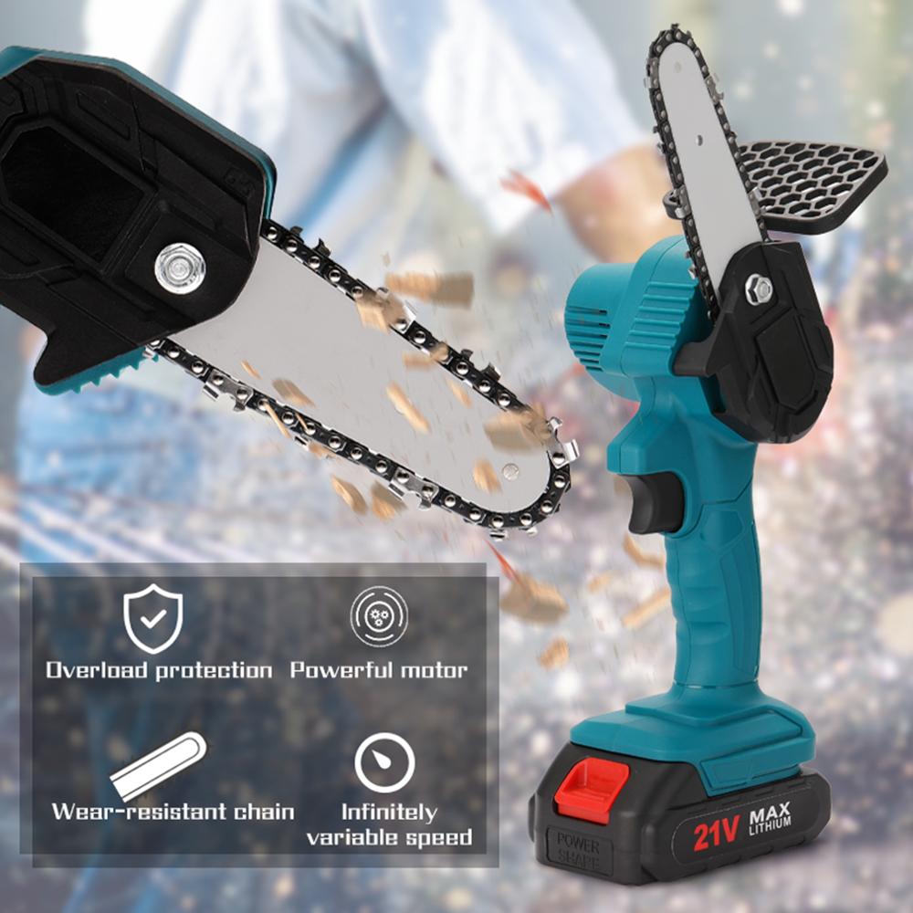 Electric Chain Saw Lithium Battery Mini Pruning One-handed Garden Tool With Chain Saws Rechargeable Chainsaw Woodworking Tool