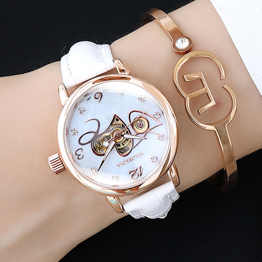 New Love Automatic mechanical watches Women Rose Gold watch Lady relojes mujer women wristwatches Girl Dress Clock Montre Femme