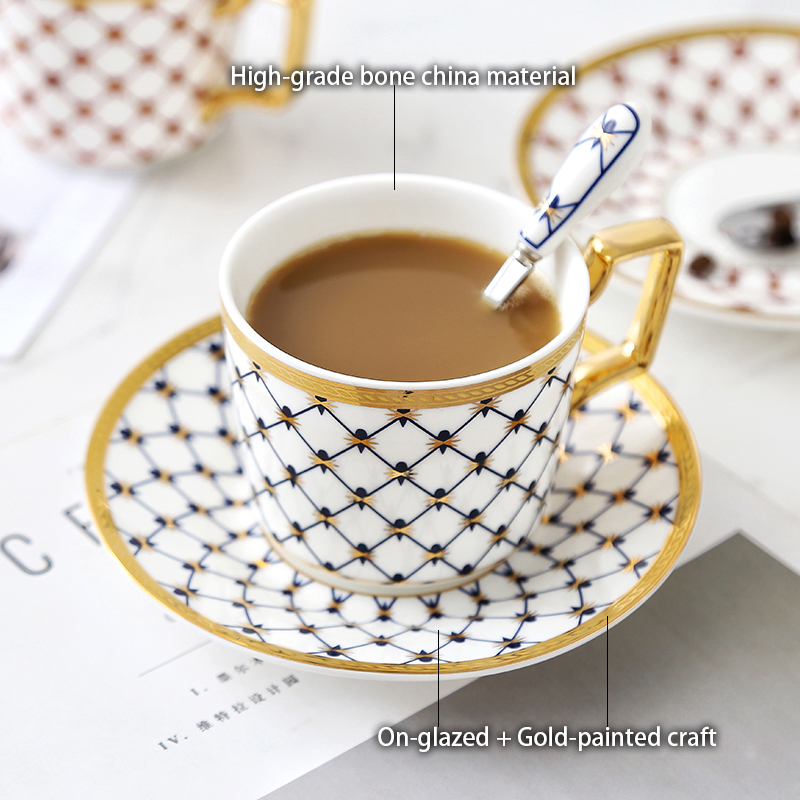 Elegant Bone China Coffee Set Gold Porcelain Tea Set Luxury Pot Cup Ceramic Mug Sugar Bowl Creamer Teapot Milk Jug Coffeeware