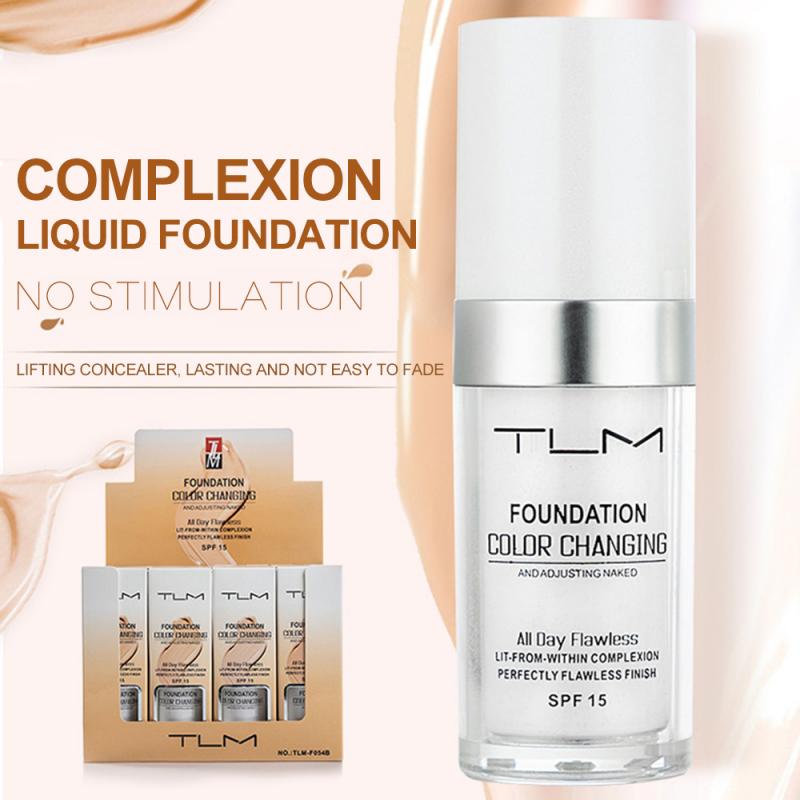 30ML Color Changing Foundation Makeup Base Liquid Cover Concealer Brightening Skin Color Waterproof Longlasting Makeup TSLM2