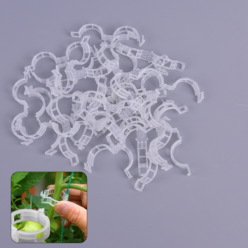 100PCS/Set Reusable Plastic Plant Support Clips Plants Hanging Vine Garden Greenhouse Vegetables Tomatoes Clip